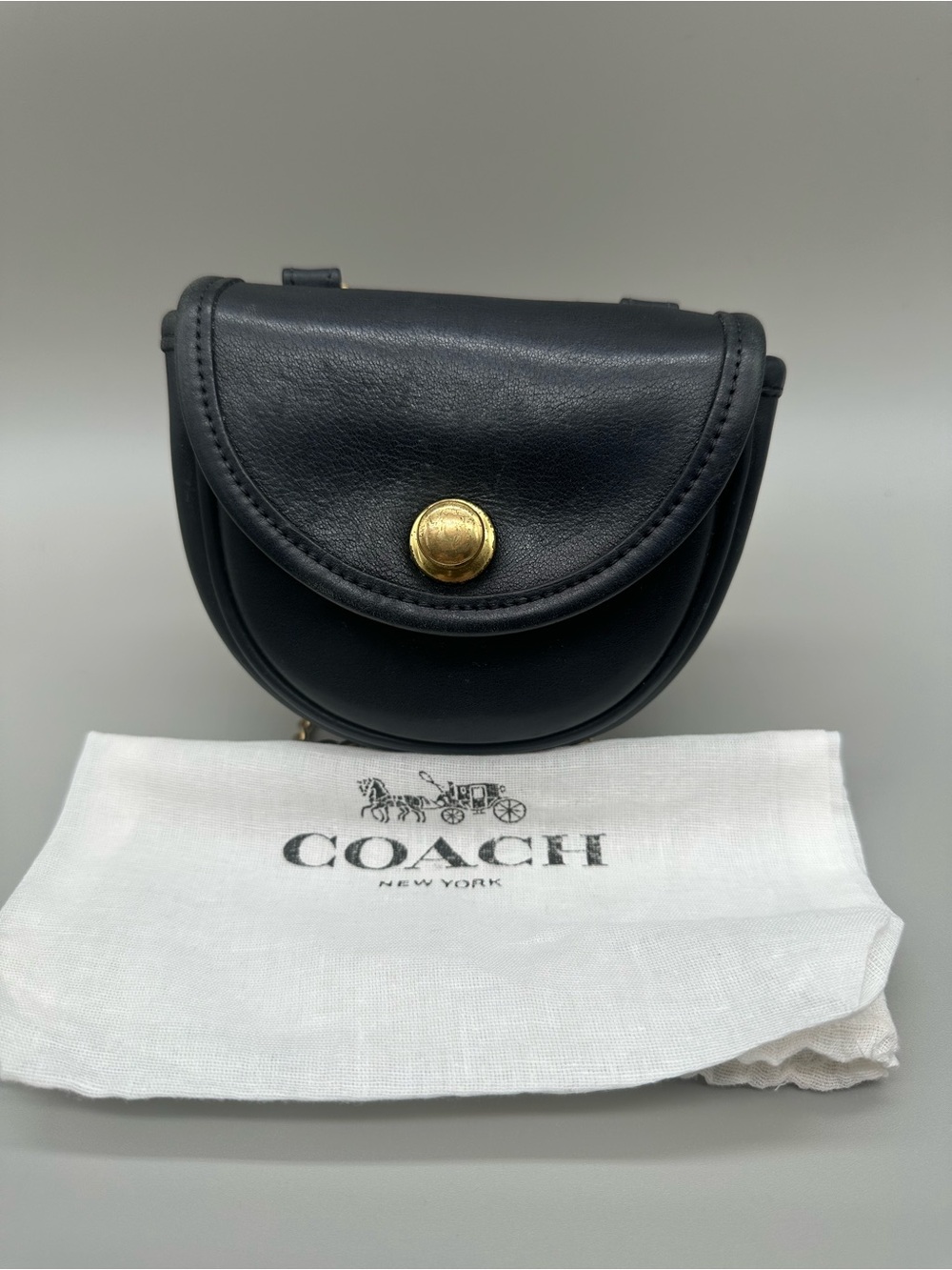 COACH Black Leather Belt Bag